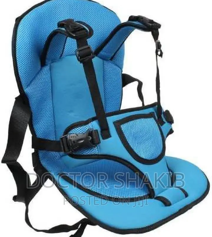 Multicolor Adjustable Baby Car Cushion Seat With Safety Belt