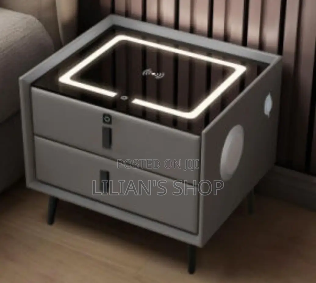 Smart Bedside Table With Table With Wireless Charger.