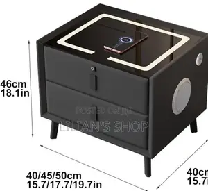 Smart Bedside Table With Table With Wireless Charger.