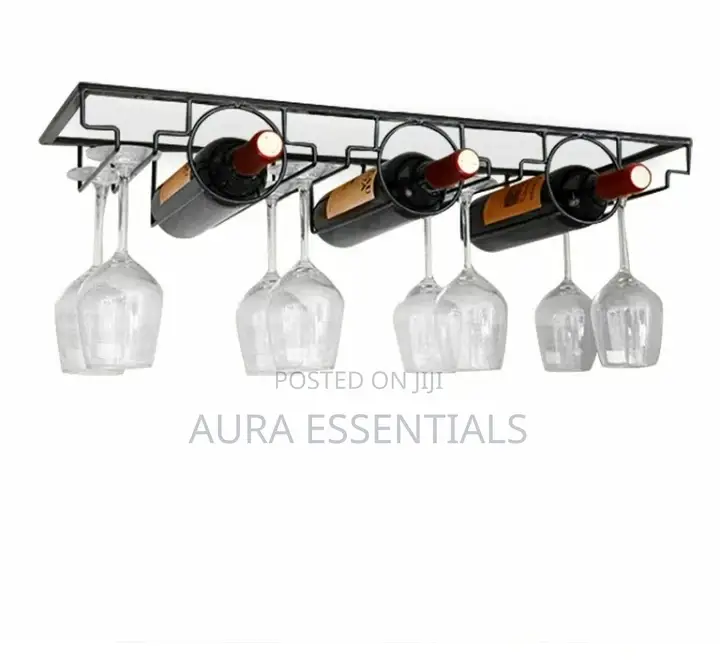 3 Bottle Wall Mounted Wine Bottle Glass Rack