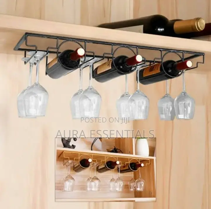 3 Bottle Wall Mounted Wine Bottle Glass Rack