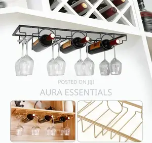 3 Bottle Wall Mounted Wine Bottle Glass Rack