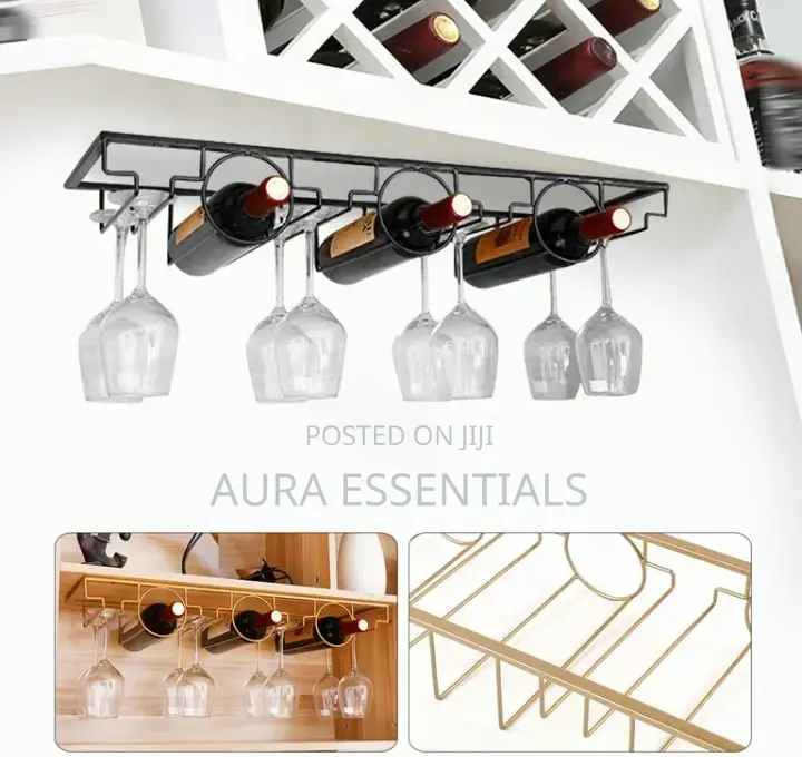 3 Bottle Wall Mounted Wine Bottle Glass Rack