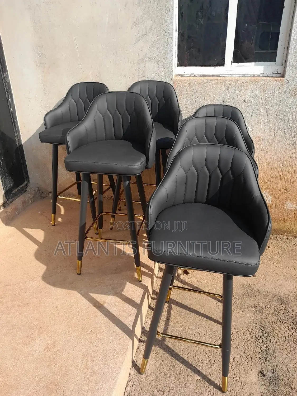 Black and Gold Leg Stool