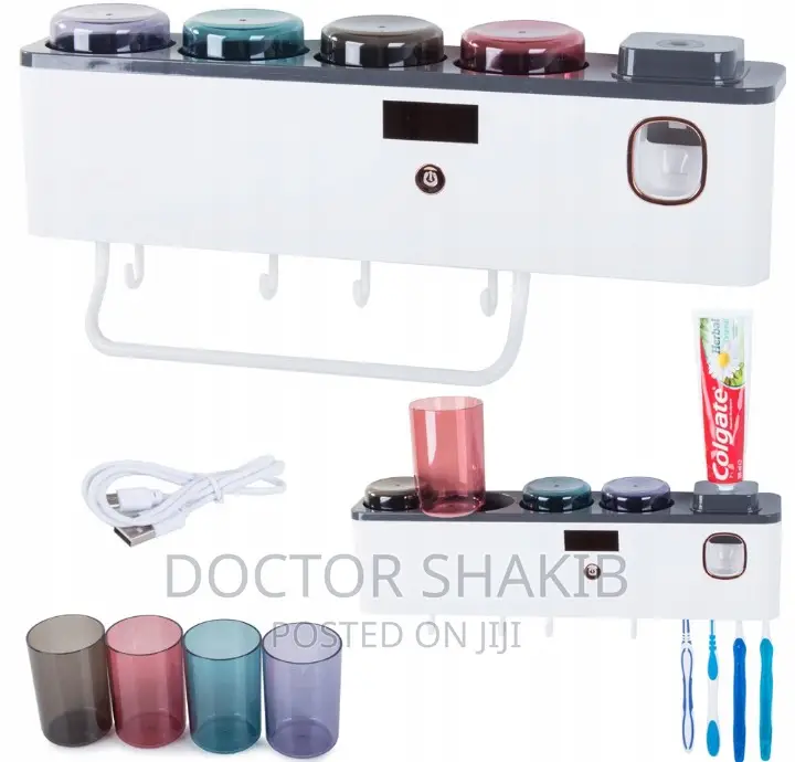 Wall Mounted Toothbrush Organizer With Cups
