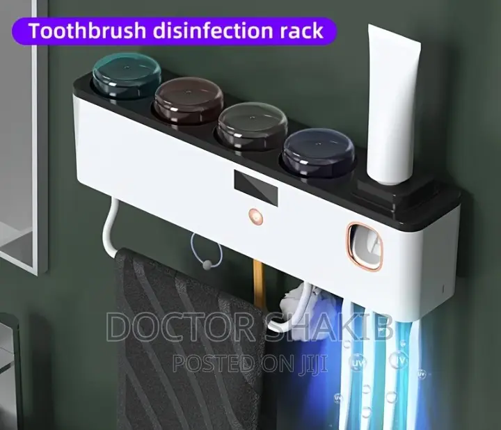 Wall Mounted Toothbrush Organizer With Cups