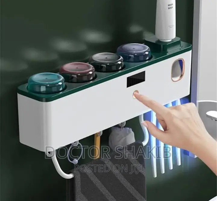 Wall Mounted Toothbrush Organizer With Cups