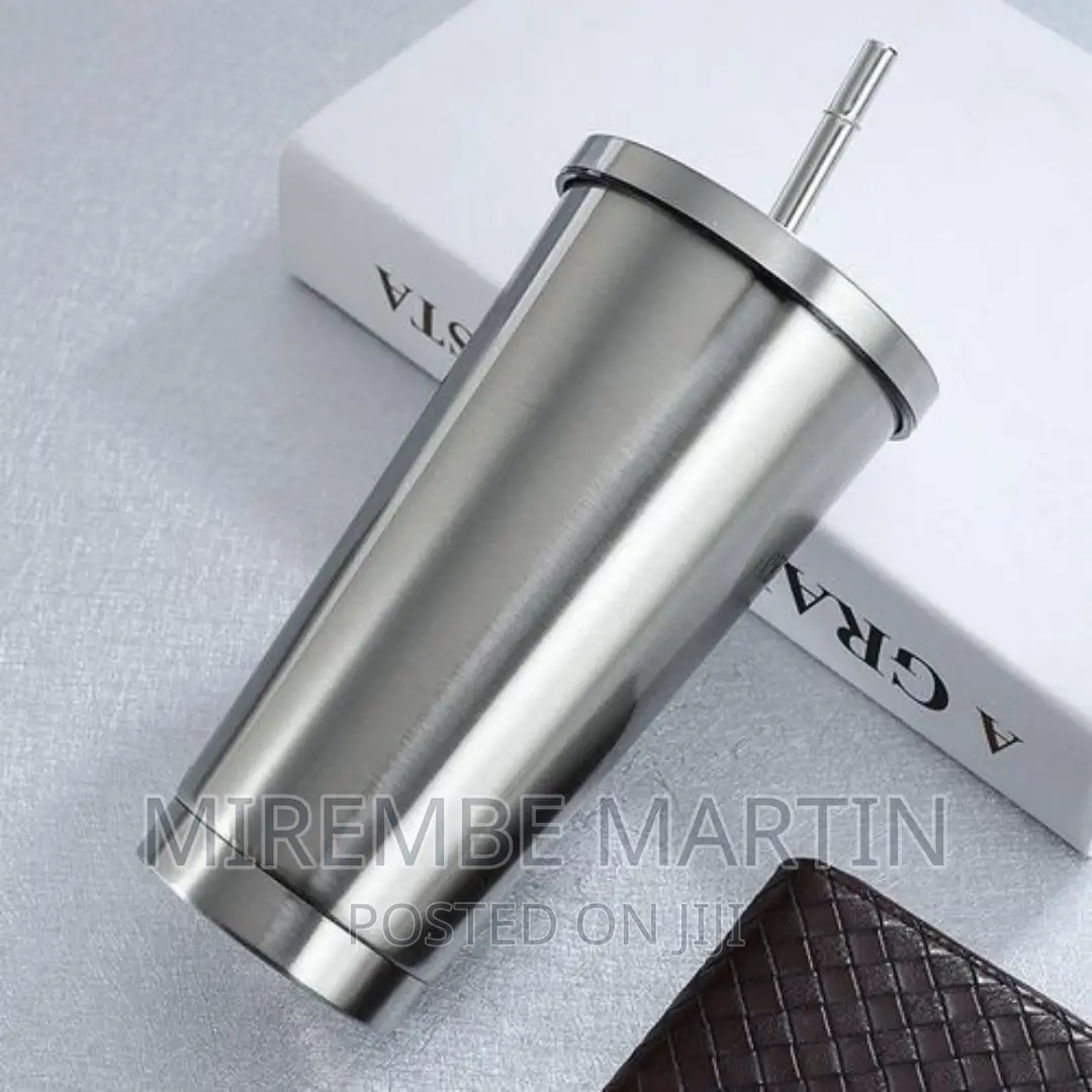 Mug With Lid Tea Cup Thermos Beer Travel Tumbler With Straw