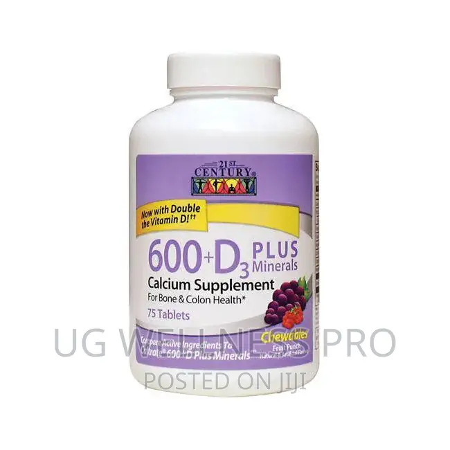 21st Century, Calcium 600 + D3 Minerals, 75 Chewable Tablets