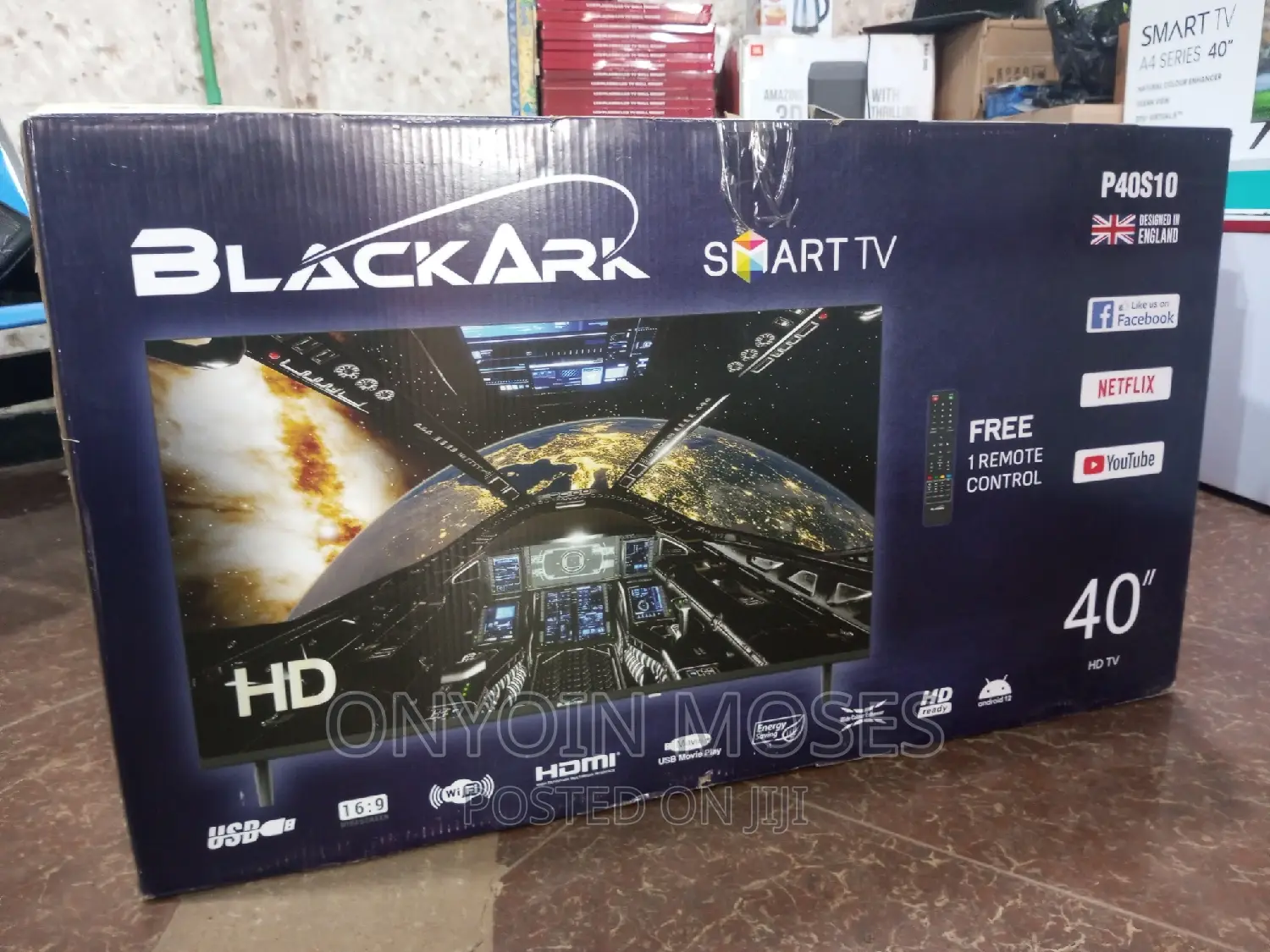 40 Inches Brand New Black Ark Smart Tv With Inbuilt Decoder