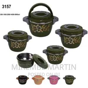 5pc Hot Pot Set Round Heat Insulated Food Warmer