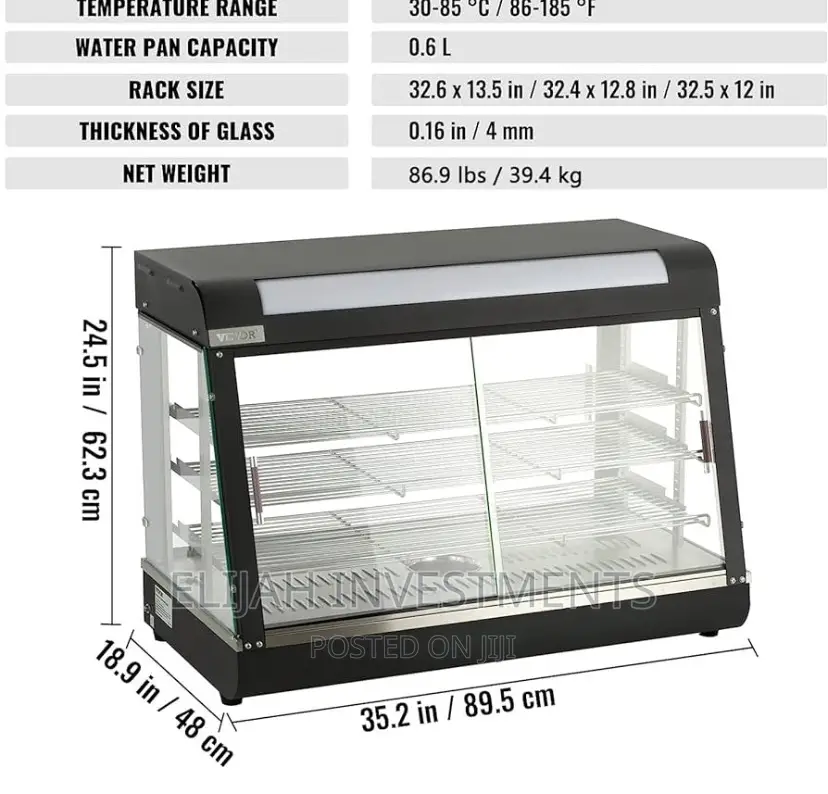 37kg Stainless Steel Electric Food Warmer Display