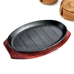 Sizzling Platter With Wooden Base