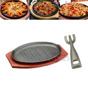 Sizzling Platter With Wooden Base