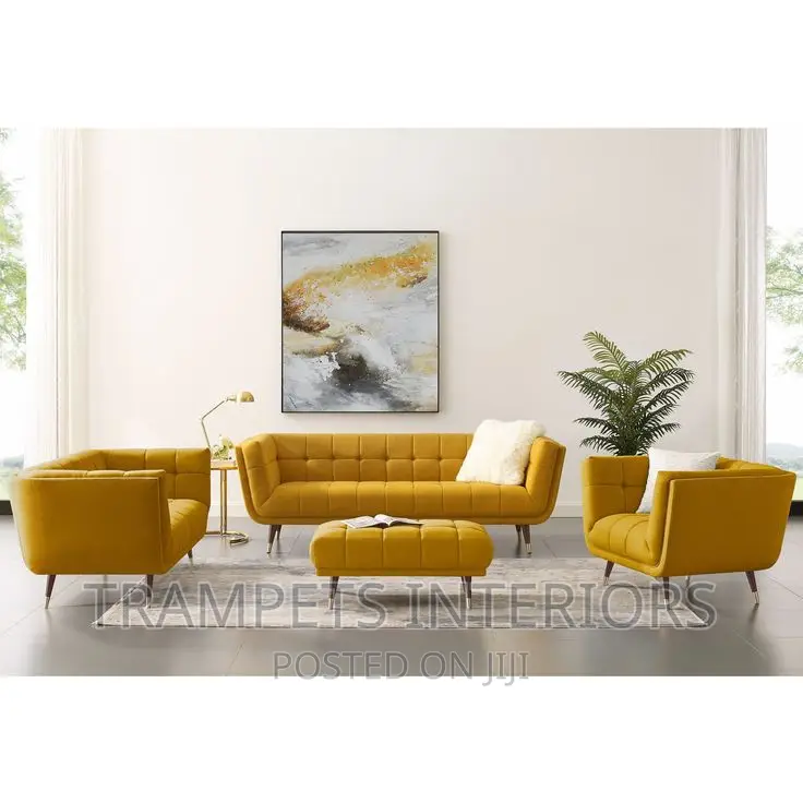 Sofa Couch/ Box Smart Sofa in Mastered Yellow