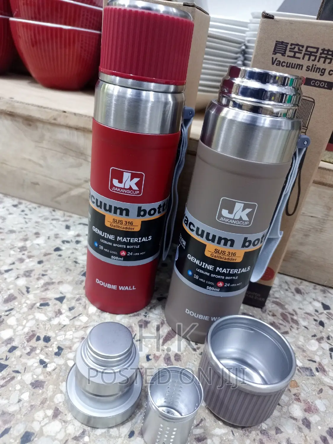 500mls Stainless Steel Vacuum Bottle Themos Flask( 24hr )