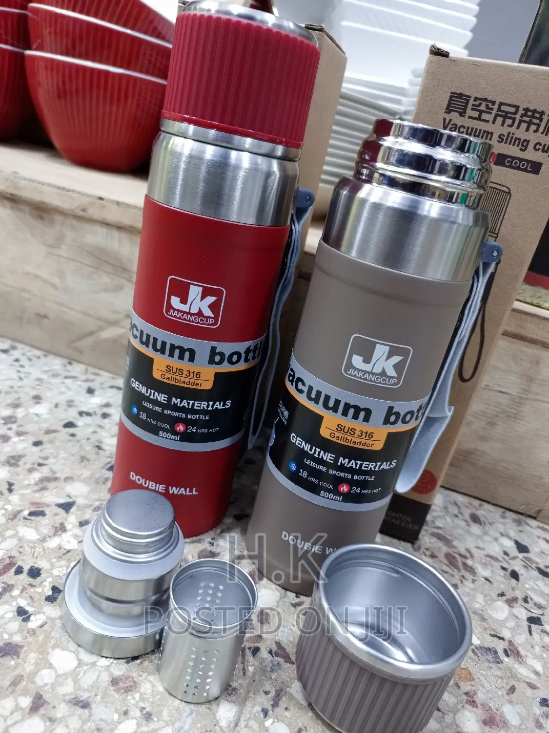 500mls Stainless Steel Vacuum Bottle Themos Flask( 24hr )