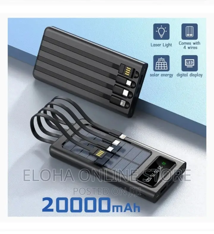Portable 20000amh Solar Power Bank