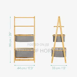 Bathroom Shelf Bamboo Shelf Laundry Basket Sorter