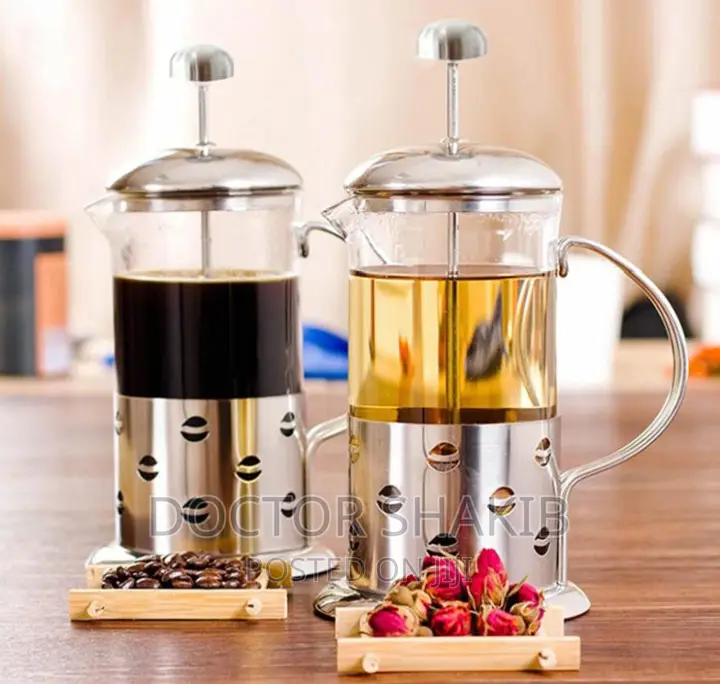 1000ml Stainless Steel Glass Coffee Pot