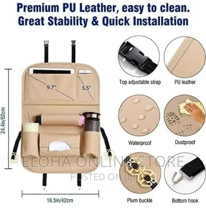 Leather Car Seat Organizer