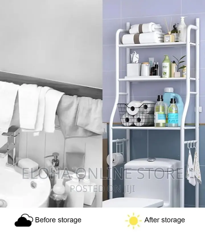 Over the Toilet 3 Tier Shelf Rack Organizer