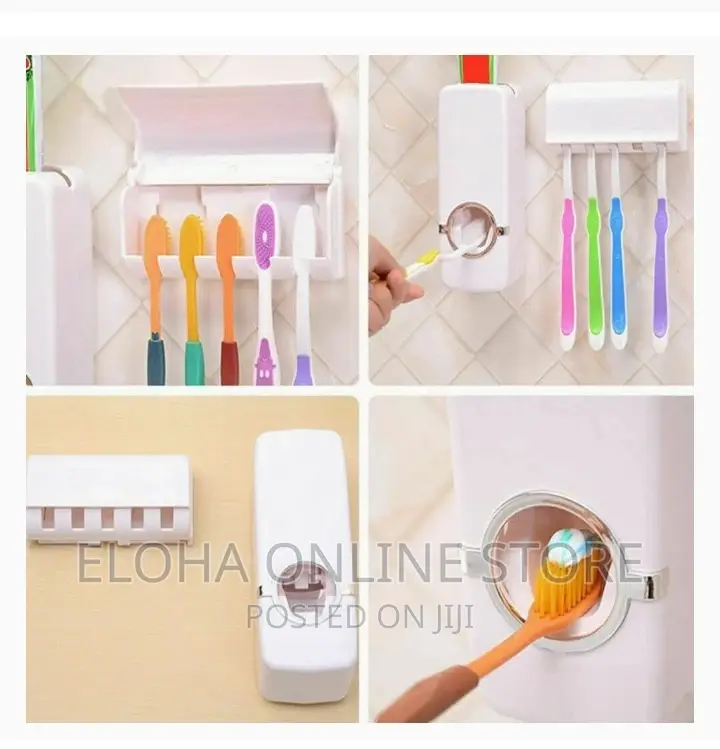 Toothpaste Dispenser With Toothbrush Holder