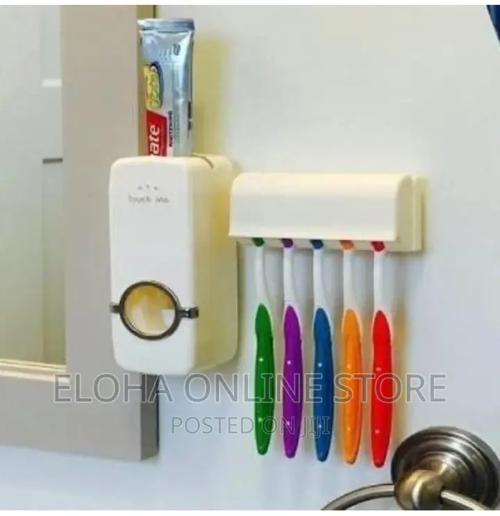 Toothpaste Dispenser With Toothbrush Holder