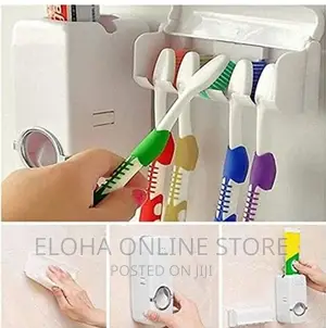 Toothpaste Dispenser With Toothbrush Holder