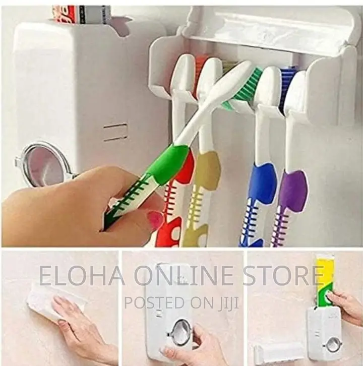 Toothpaste Dispenser With Toothbrush Holder