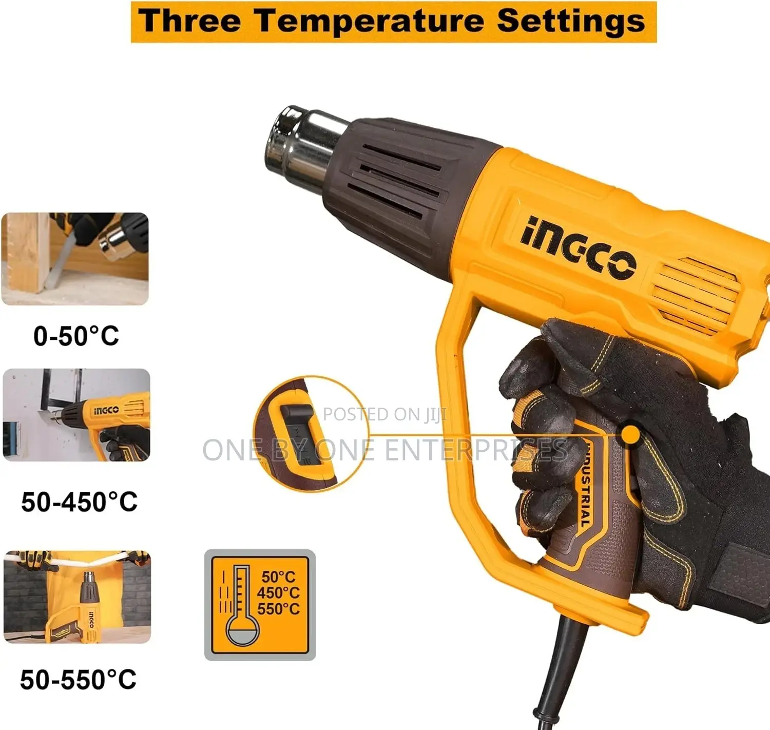 INGCO Heat Gun, 2000W Heavy Duty Hot Air Gun