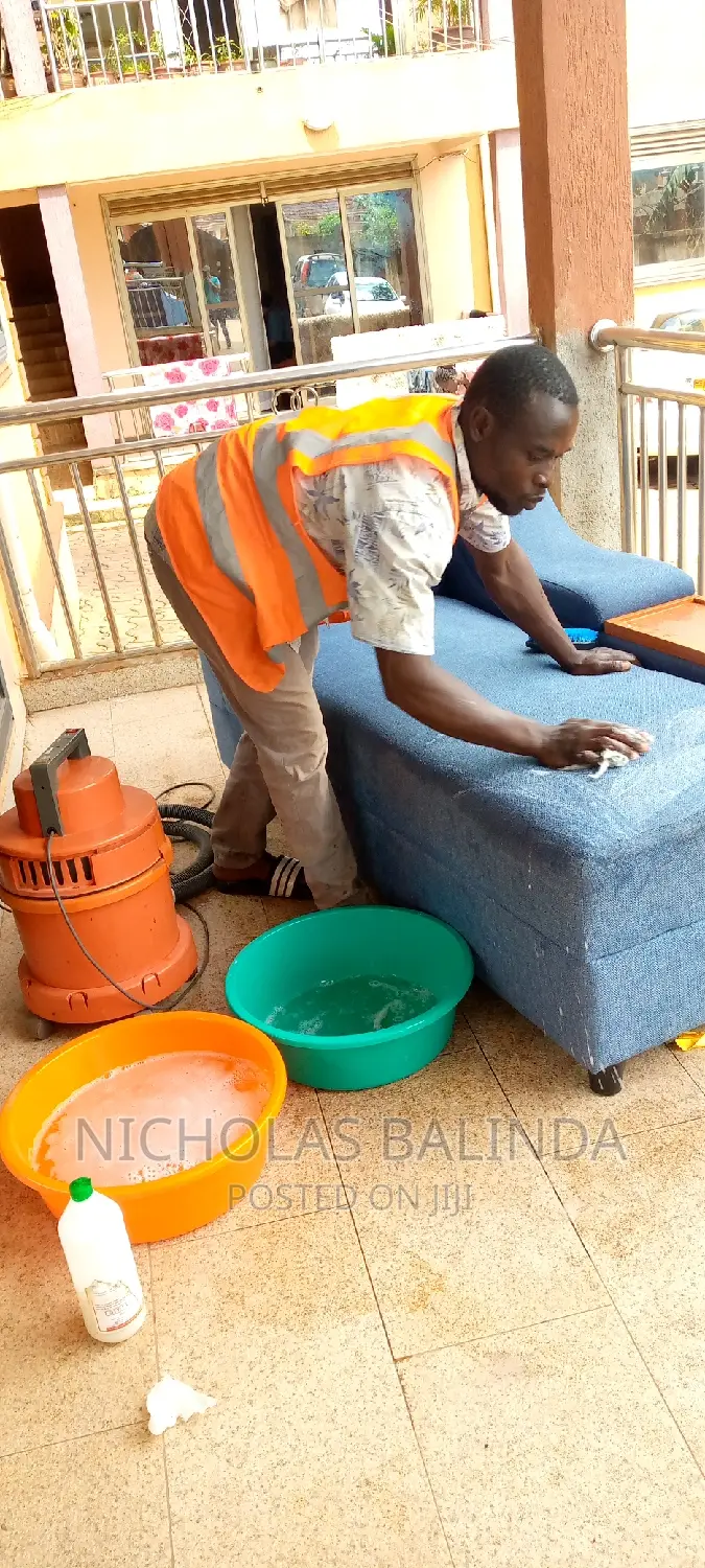 Man at Work for Sofa Cleaning