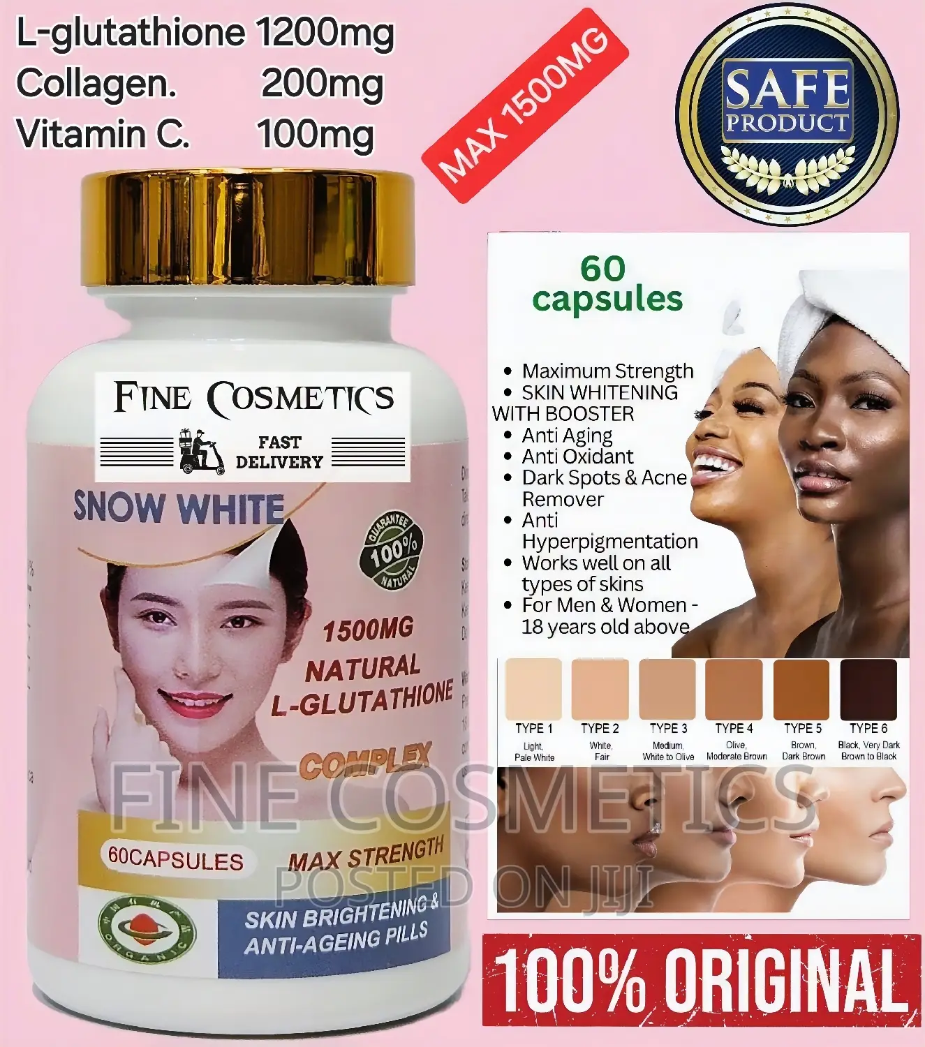 SNOW WHITE Glutathione Skin Brightening Capsules With Vit C