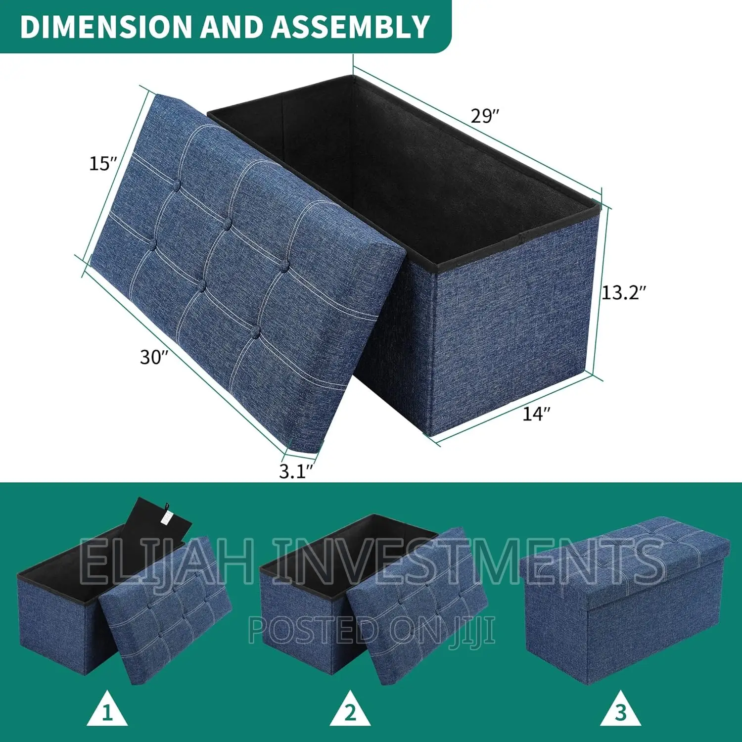 Ottomans Storage Box Organizer