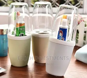 One Piece Portable Toothbrush and Toothpaste Organizer