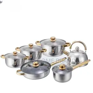 Stainless Steel Non-Stick Cooking Panware Pots Three-Piece Set