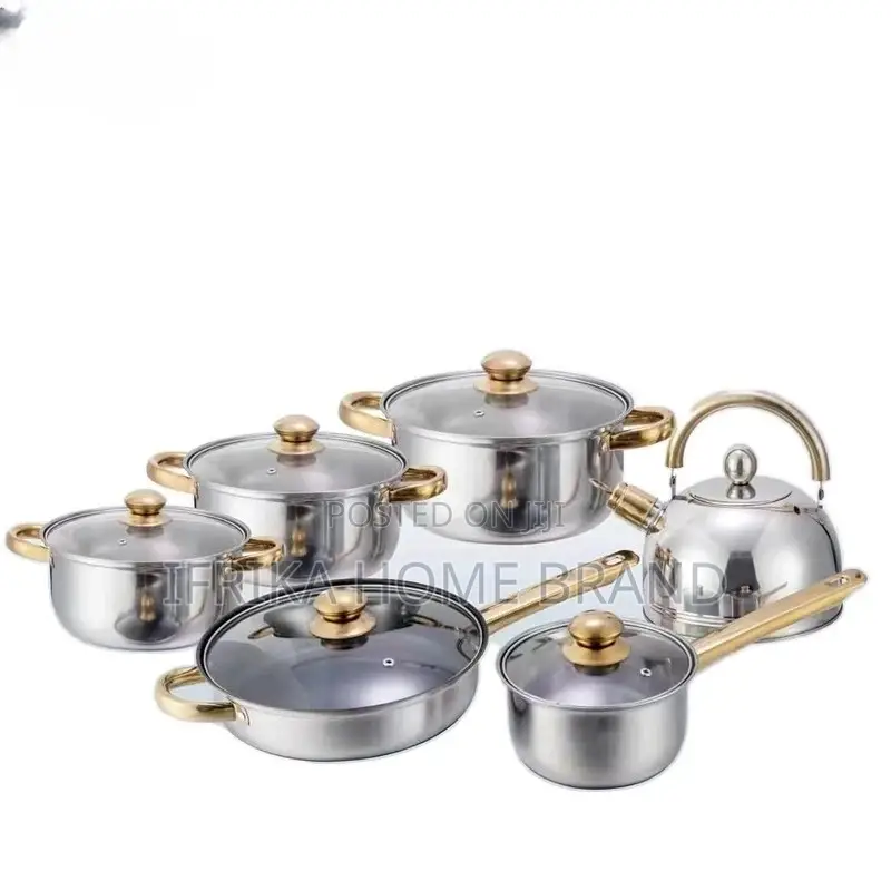 Stainless Steel Non-Stick Cooking Panware Pots Three-Piece Set