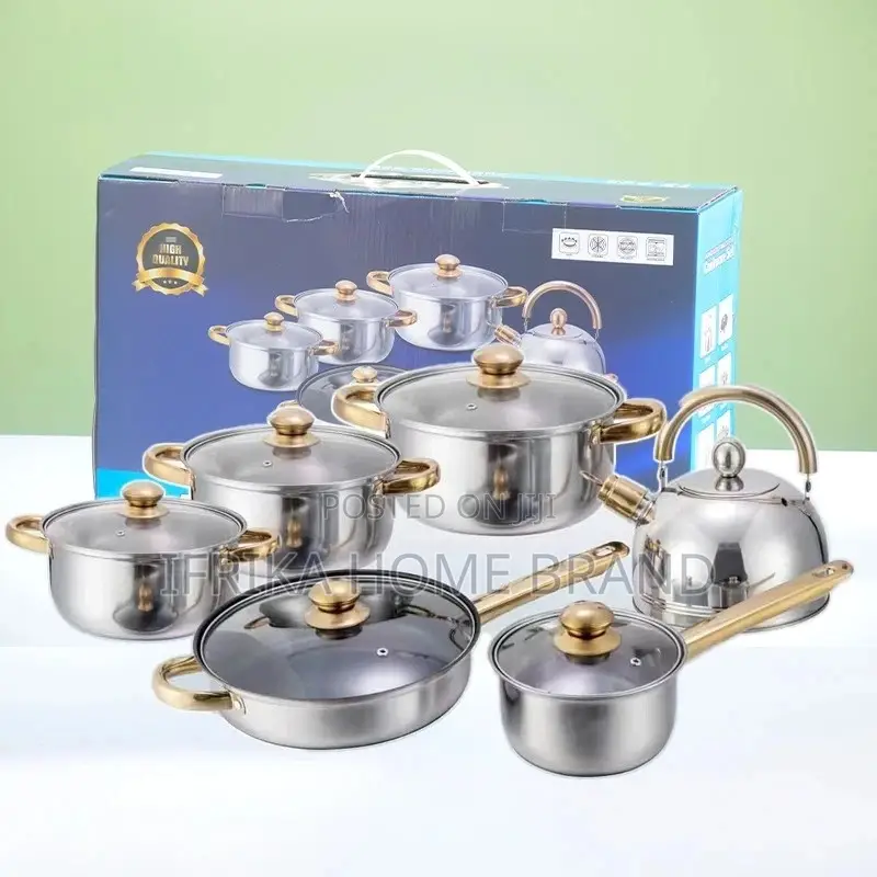 Stainless Steel Non-Stick Cooking Panware Pots Three-Piece Set