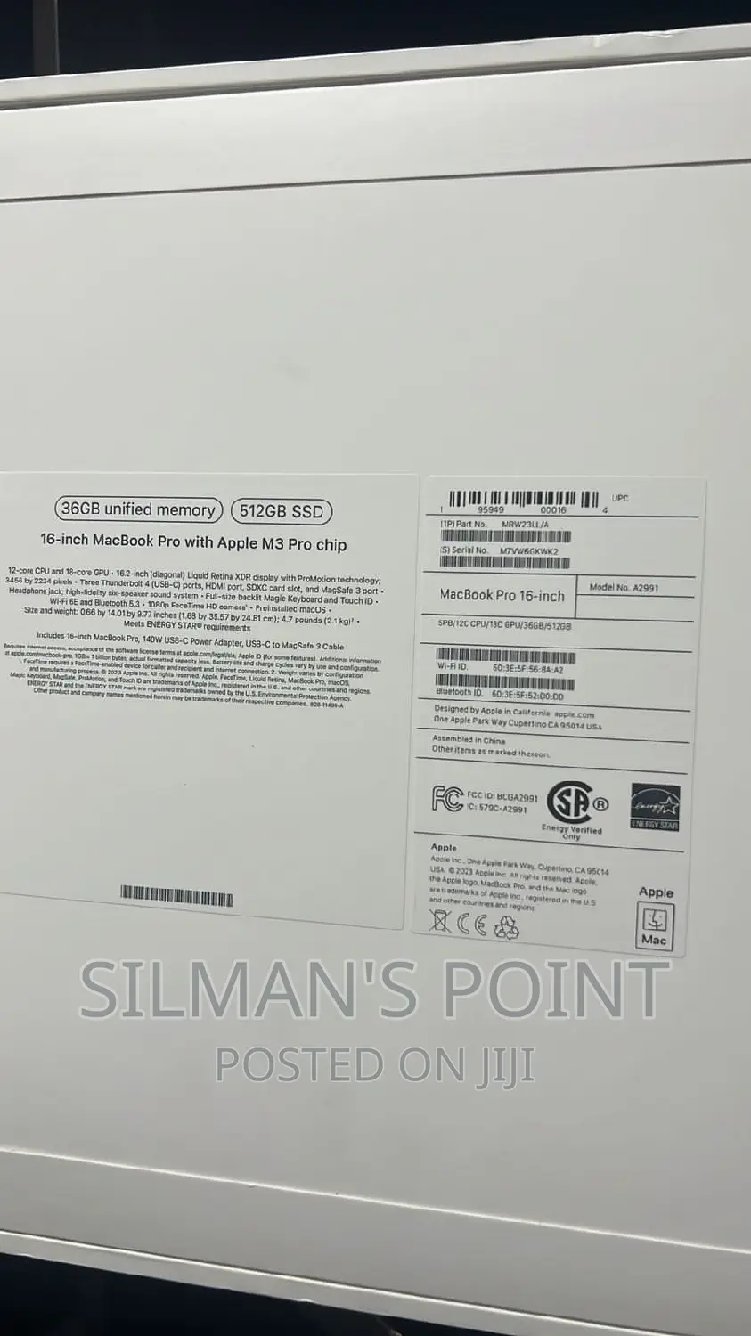 New Apple MacBook Pro 2023 M3 Pro 16-Inch 32GB Apple M3 Pro SSD 512GB