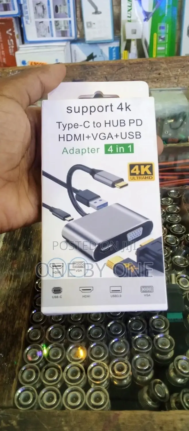4 in 1 Type-C HUB PD HDMI+VGA+USB Adapter