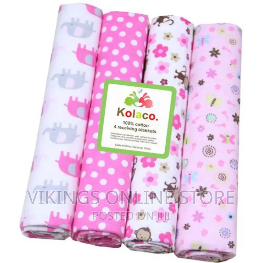 4pcs Pack 100% Cotton Baby Receiving Bedsheets –