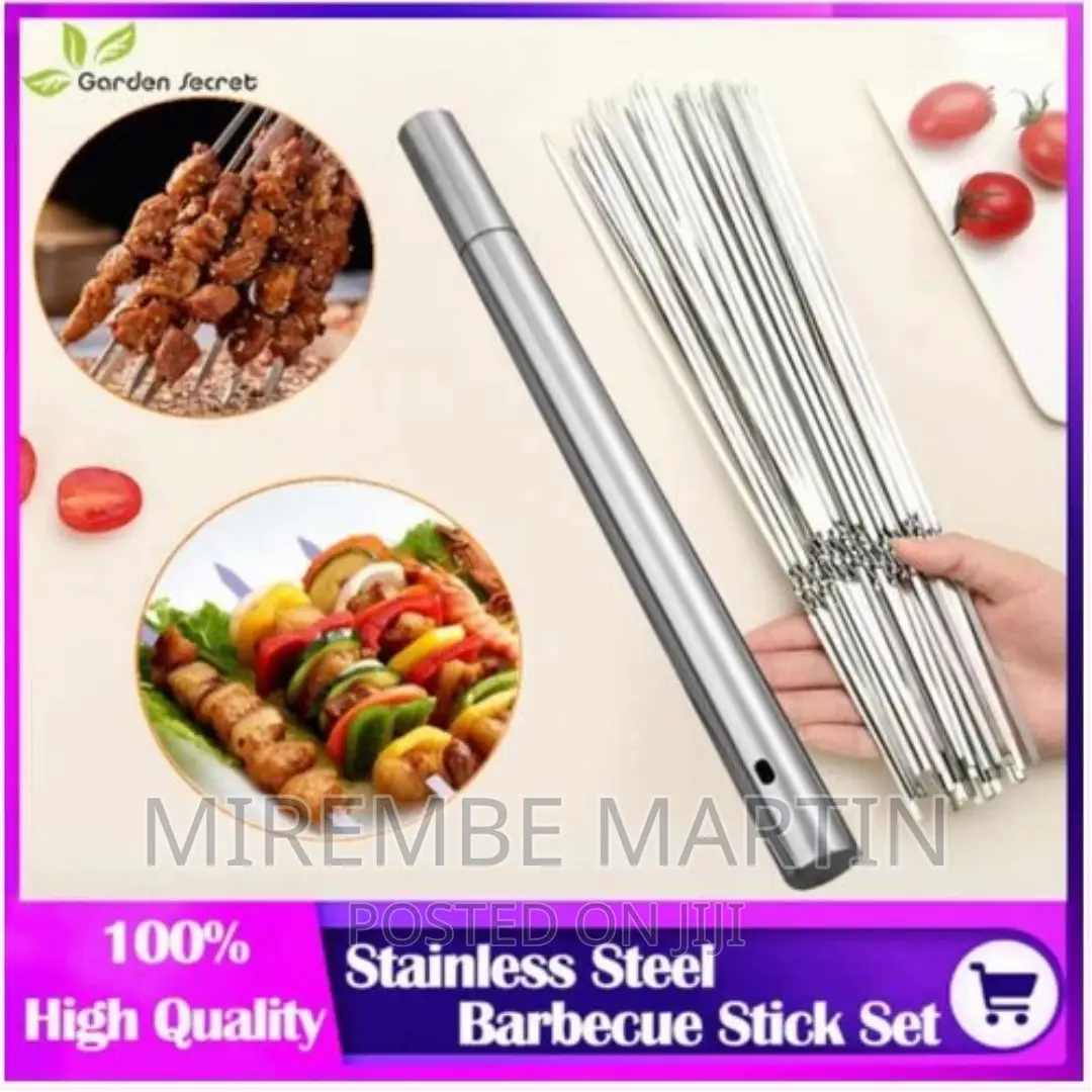 Slider, Stainless Steel Flat BBQ Skewers Shish Kabob