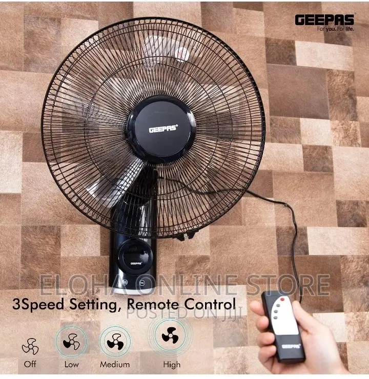 Geepas 16 Inch Wall Mounted Fan With Remote