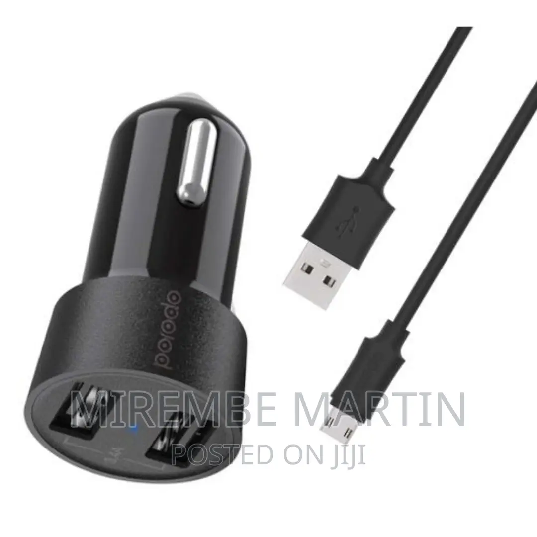 Porodo PD-M8J622M-BK – Dual USB Car Charger