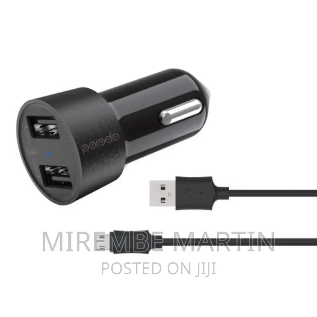 Porodo PD-M8J622M-BK – Dual USB Car Charger