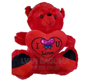 Red "I Love You" Teddy Bear - Medium Size