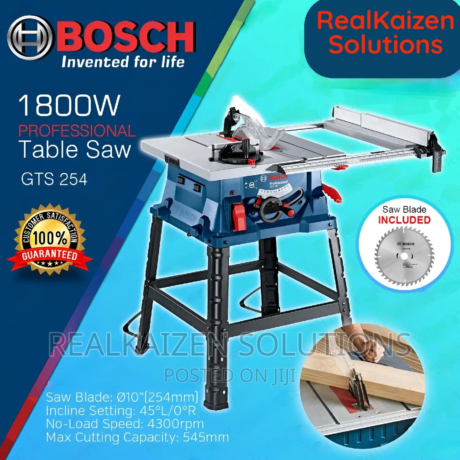German BOSCH Professional 254mm Electric Table Saw 1800W
