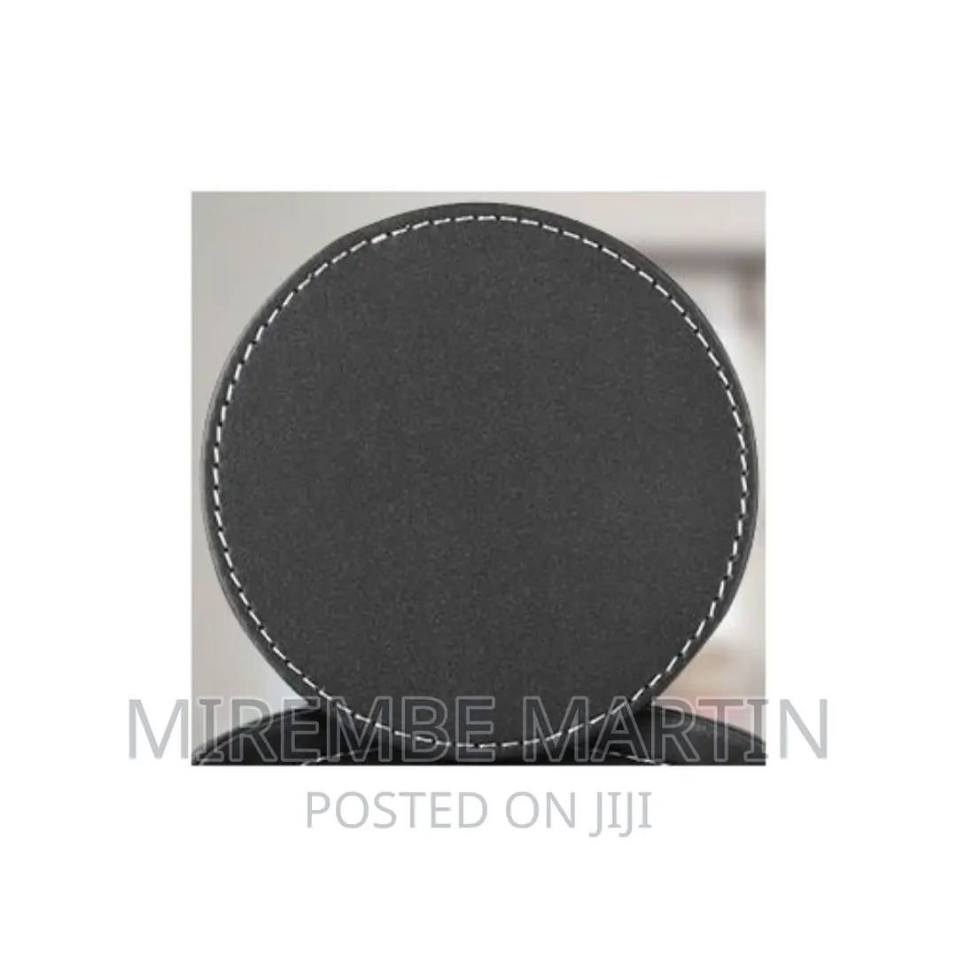 7 Piece Leather Drink Coasters Round Cup Mat Pad