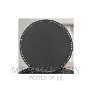 7 Piece Leather Drink Coasters Round Cup Mat Pad
