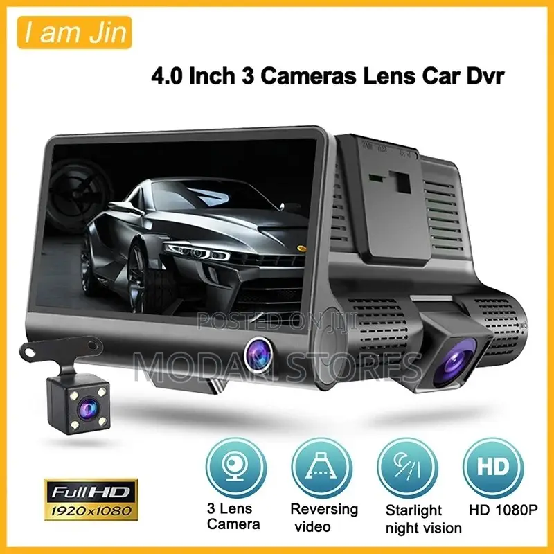 Car Camera Black Box 3channel Camera. 500d Car DVR